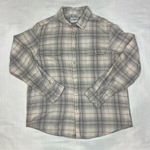 Goodfellow & Co Men's Gray Plaid Flannel Shirt Men’s L Long Sleeve Casual